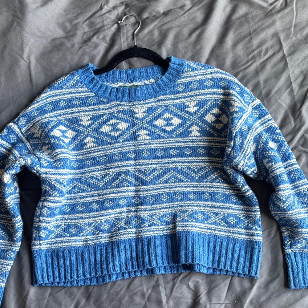 Blue Patterned Women's Sweater